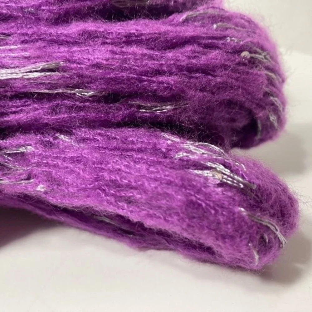 Purple Silver Sequin Rigoletto Yarn 20 Skeins